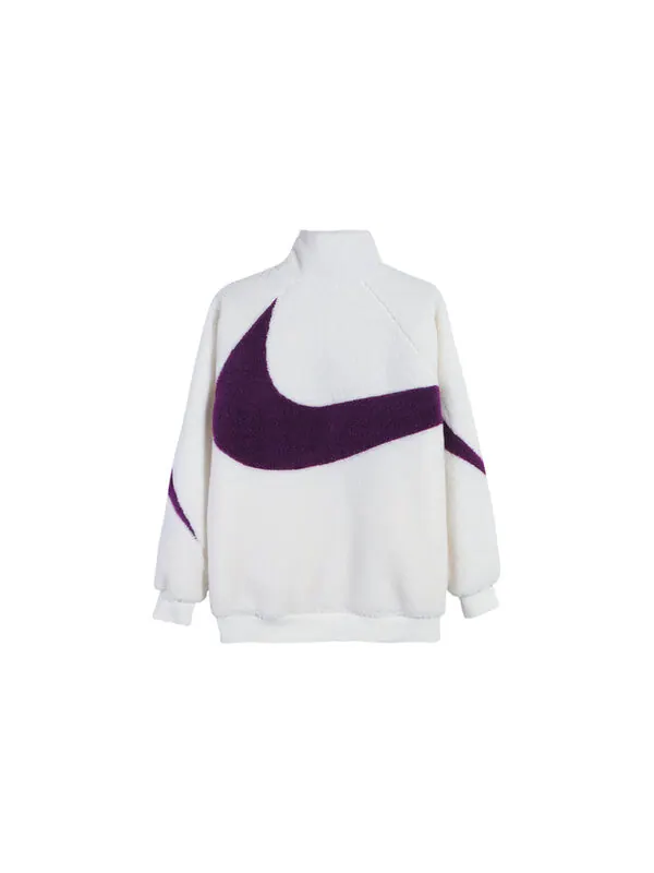 Куртка big logo lamb velvet jacket sail white Nike — изображение 2 из 4, белый