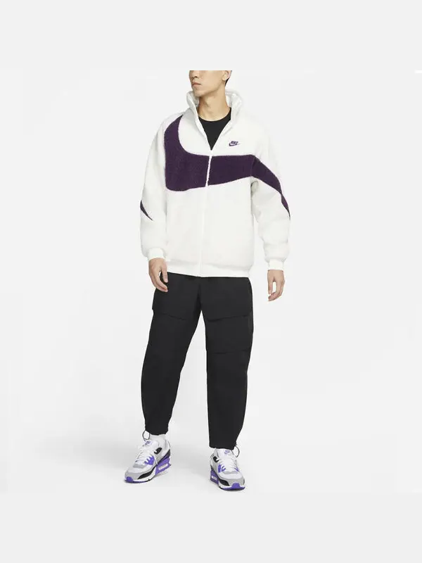 Куртка big logo lamb velvet jacket sail white Nike — изображение 3 из 4, белый