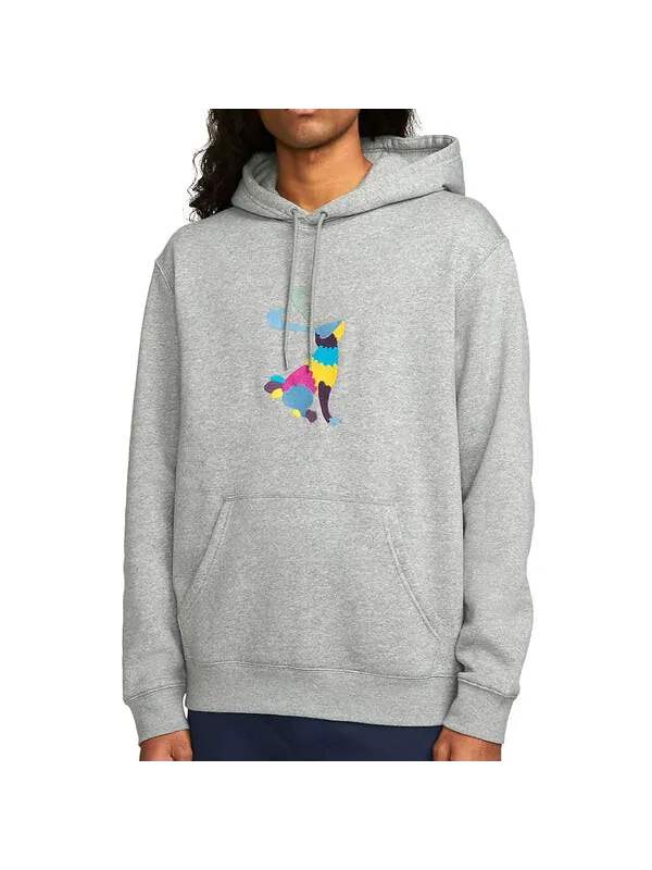 Толстовка Nike graphic hoodie 'Grey' — изображение 2 из 4, серый