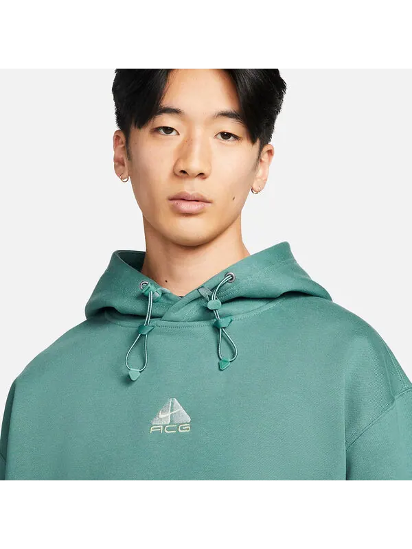 Толстовка Nike ACG Fleece Logo Hoodie 'Green' — изображение 3 из 4, зеленый