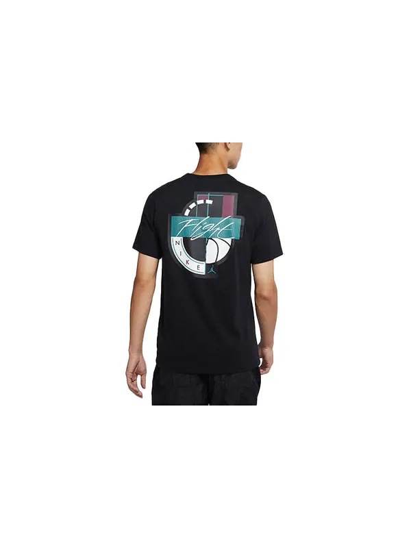 Футболка men's printing short sleeve casual embroidered short sleeve black t-shirt Air Jordan — изображение 2 из 4, черный