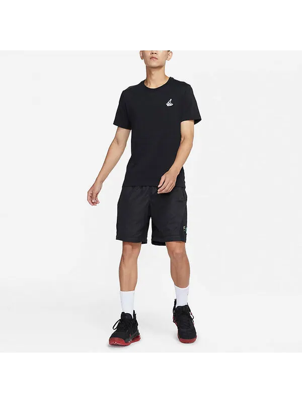 Футболка men's printing short sleeve casual embroidered short sleeve black t-shirt Air Jordan — изображение 3 из 4, черный