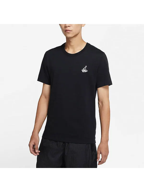Футболка men's printing short sleeve casual embroidered short sleeve black t-shirt Air Jordan — изображение 4 из 4, черный
