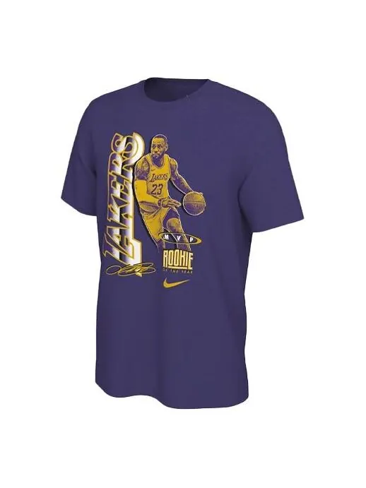 Футболка Nike x NBA Lebron James Select Pattern Printing Casual Sport Short Sleeve Men's Purple — изображение 1 из 2