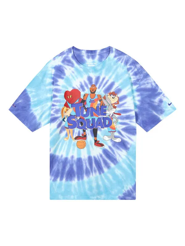 Футболка x space jam tie dye sports tee 'light blue purple' Nike — изображение 1 из 4, синий