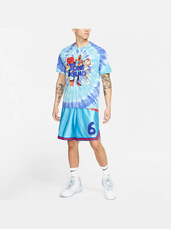 Футболка x space jam tie dye sports tee 'light blue purple' Nike — изображение 3 из 4, синий