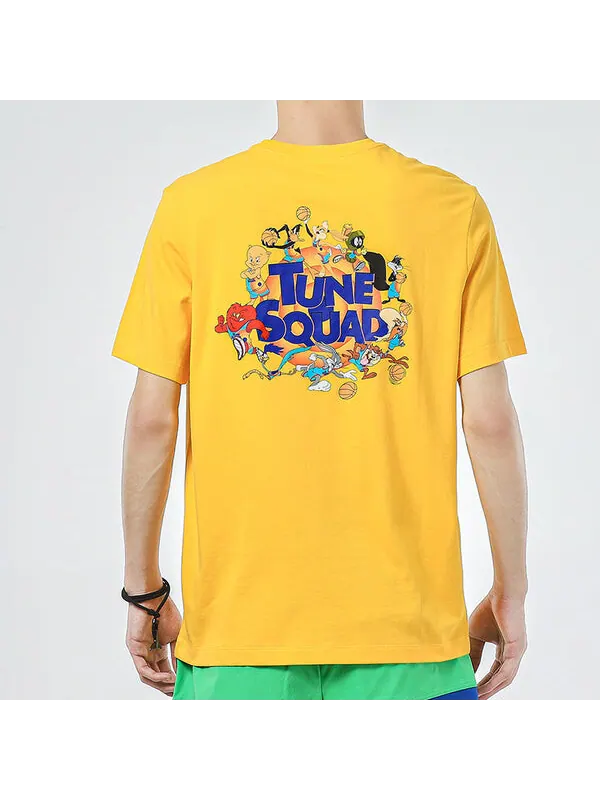 Футболка x space jam crossover cartoon printing sports round neck short sleeve gold color Nike — изображение 4 из 4, золото