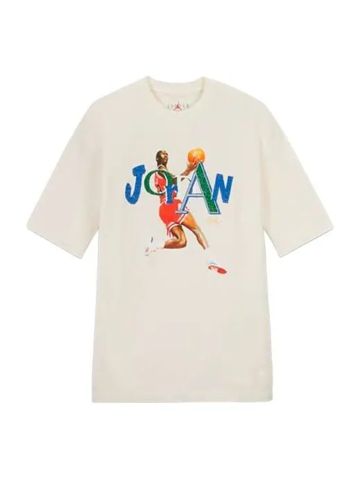 Футболка x aleali может кроссовер печать баскетбол спорт короткий рукав Air Jordan — изображение 1 из 4, белый