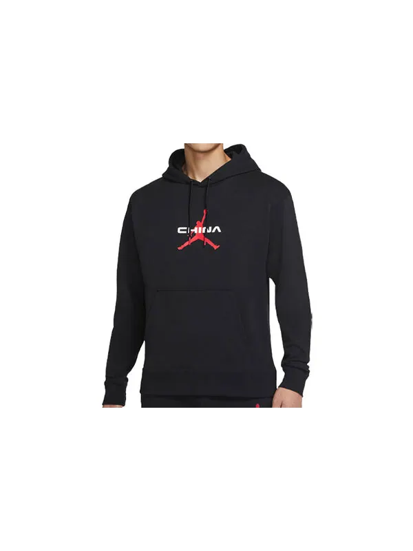 Толстовка Men's Air Jordan Casual Sports Drawstring Black — изображение 3 из 4, черный