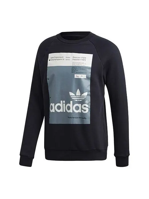 Толстовка adidas originals Sports Round Neck Pullover Black — изображение 1 из 4, черный