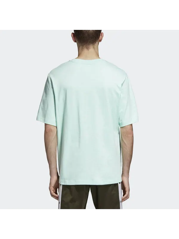 Футболка originals large logo printing round neck short sleeve mint green Adidas — изображение 4 из 4, зеленый