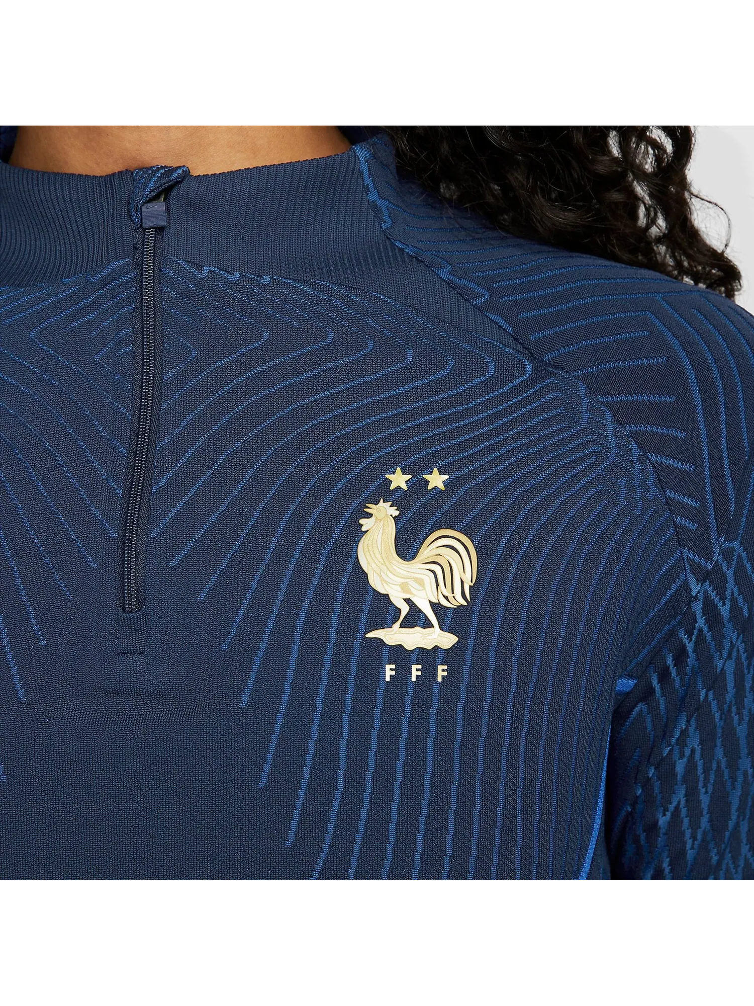 Спортивный топ Nike France Dri-fit ADV Elite 1/4 Zip Strike Drill Top 'Blue' DH6423-410 — изображение 2 из 5, синий