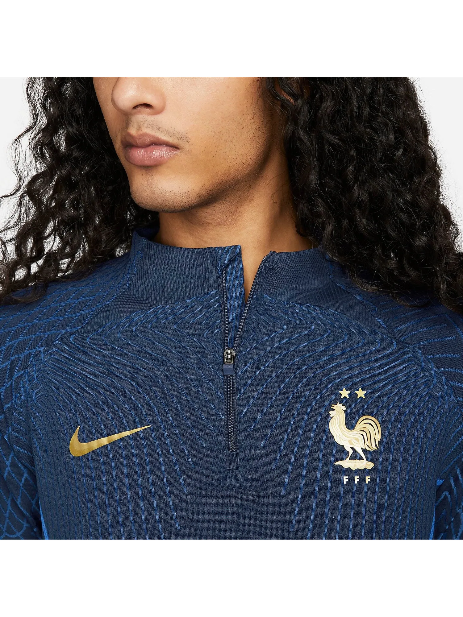 Спортивный топ Nike France Dri-fit ADV Elite 1/4 Zip Strike Drill Top 'Blue' DH6423-410 — изображение 3 из 5, синий