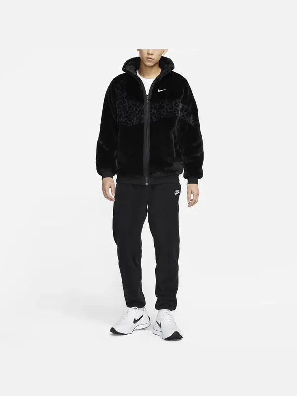 Куртка Nike Sportswear Swoosh Logo Casual FleeceJacket Men Black — изображение 3 из 4, черный