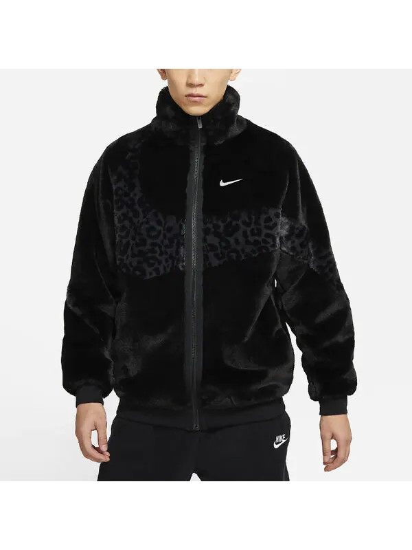 Куртка Nike Sportswear Swoosh Logo Casual FleeceJacket Men Black — изображение 4 из 4, черный
