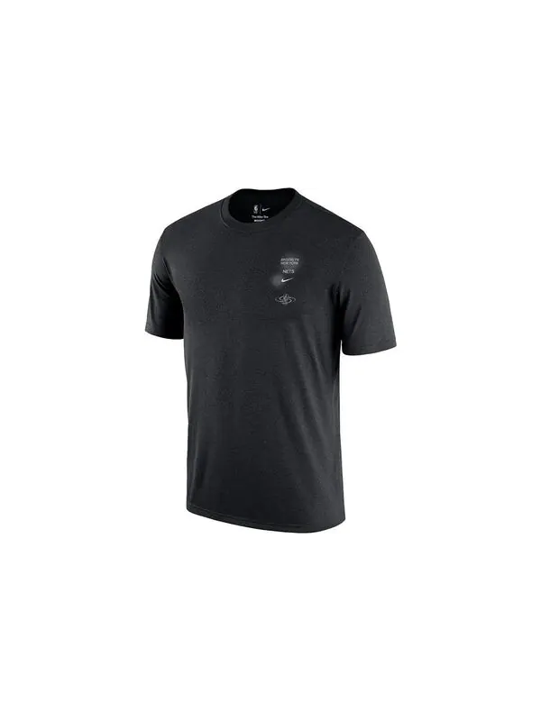 Футболка Men's Nike Brooklyn Nets Geometry Pattern Logo Printing Round Neck Short Sleeve Black — изображение 2 из 4, мульти