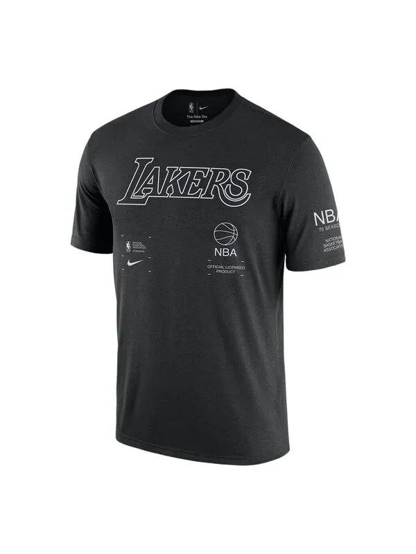 Футболка Nike NBA Los Angeles Lakers Courtside Logo Printing Round Neck Pullover Short Sleeve Black — изображение 1 из 2