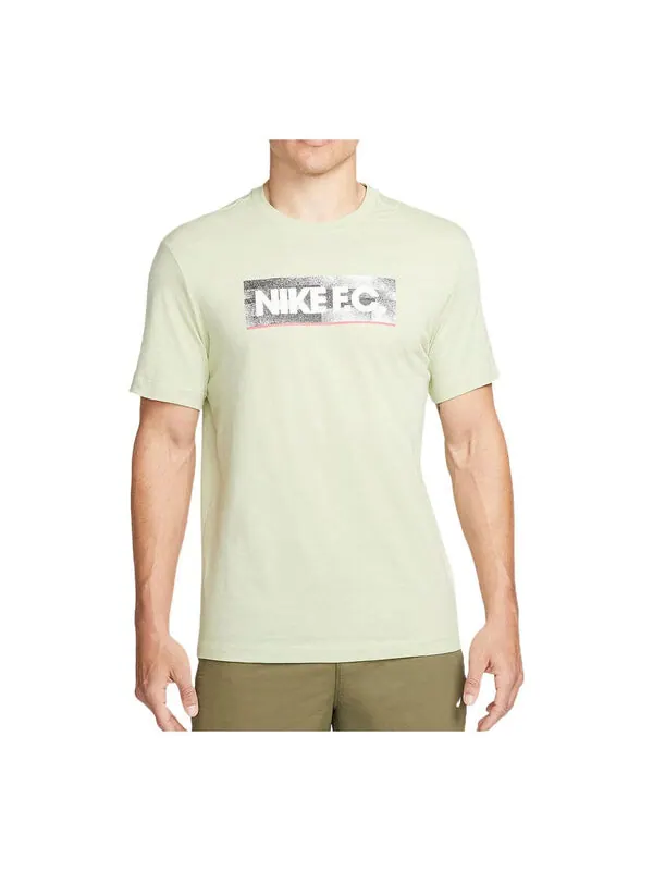 Футболка Nike F.C. Logo Printing Solid Color Sports Round Neck Short Sleeve Green — изображение 1 из 2, мульти