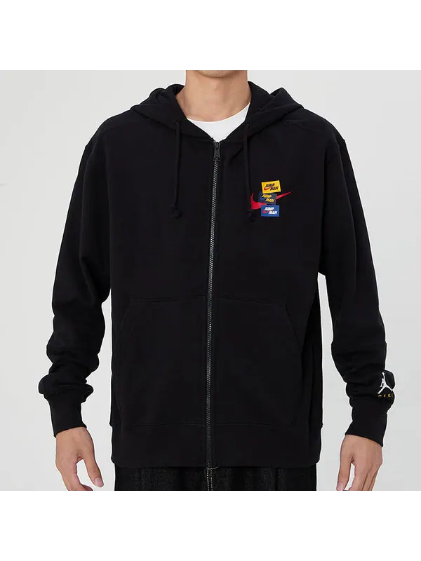 Куртка men's woven label logo sports hooded jacket autumn black Air Jordan — изображение 4 из 4, черный