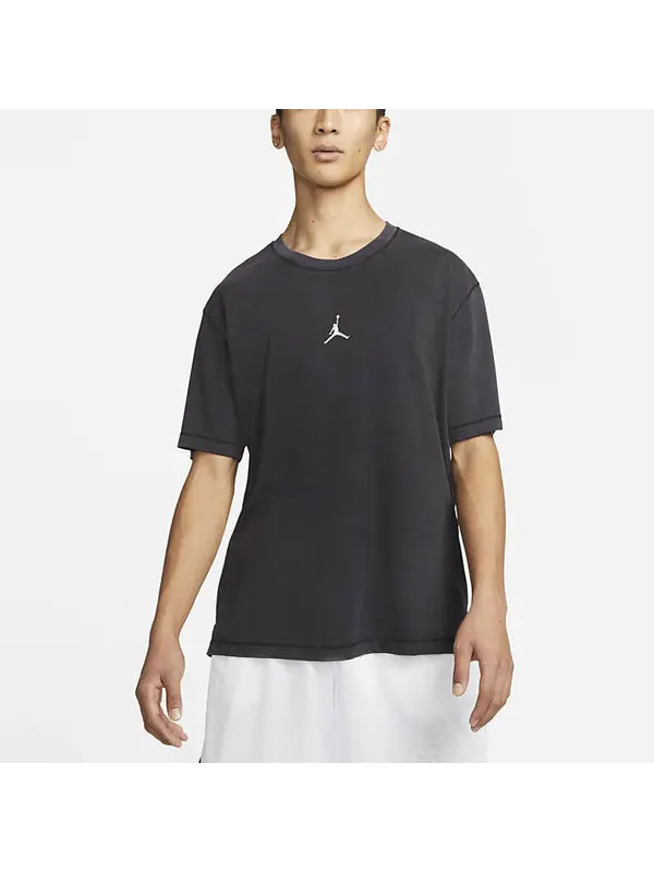 Футболка Men's Air Jordan Logo Printing Sports Pullover Round Neck Short Sleeve Black T-Shirt — изображение 4 из 4, черный