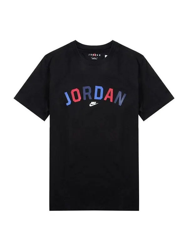 Футболка Men's Nike Multi-Color Alphabet Loose Breathable Running Training Short Sleeve Black — изображение 1 из 3, мульти