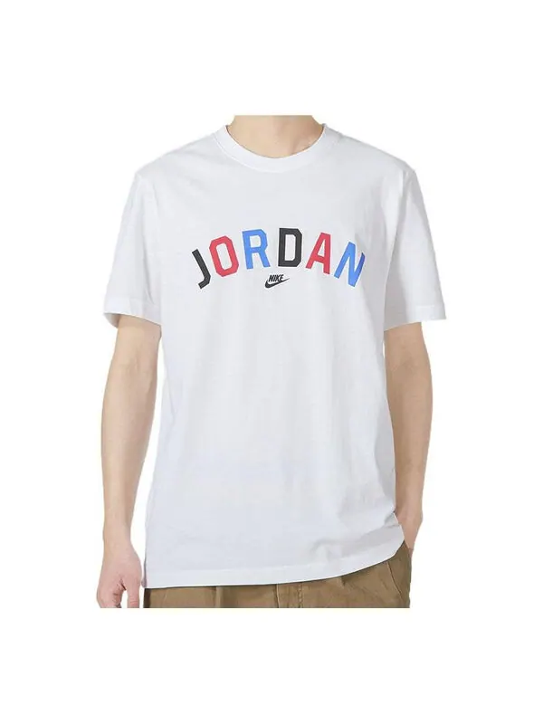 Футболка Men's Nike Multi-Color Alphabet Loose Breathable Running Training Short Sleeve White — изображение 1 из 1, мульти