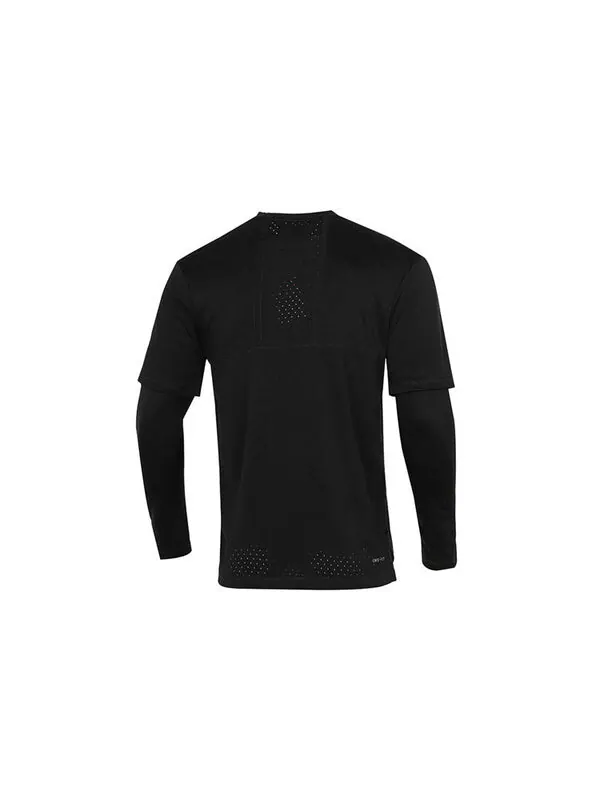 Футболка men's casual sports round neck colorblock long sleeves black t-shirt Air Jordan — изображение 2 из 4, черный