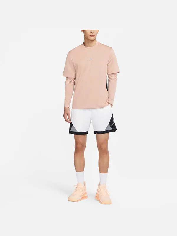 Футболка dri fit casual sports с круглым вырезом colorblock с длинными рукавами розовые Air Jordan — изображение 3 из 4