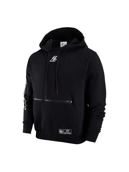 Толстовка Men's Air Jordan NBA Los Angeles Lakers Printing Knit Fleece Pullover Black — изображение 1 из 4, черный