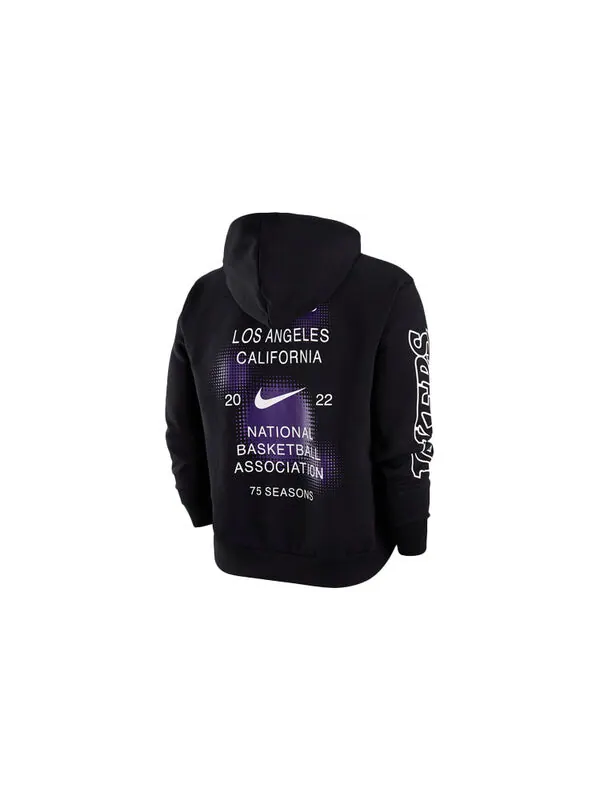Толстовка Men's Air Jordan NBA Los Angeles Lakers Printing Knit Fleece Pullover Black — изображение 2 из 4, черный