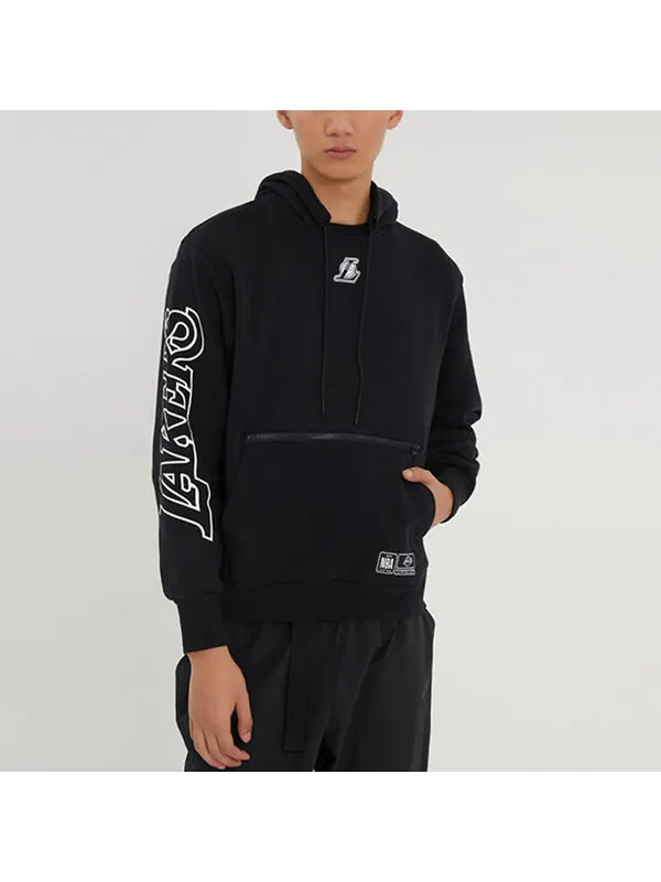 Толстовка Men's Air Jordan NBA Los Angeles Lakers Printing Knit Fleece Pullover Black — изображение 4 из 4, черный