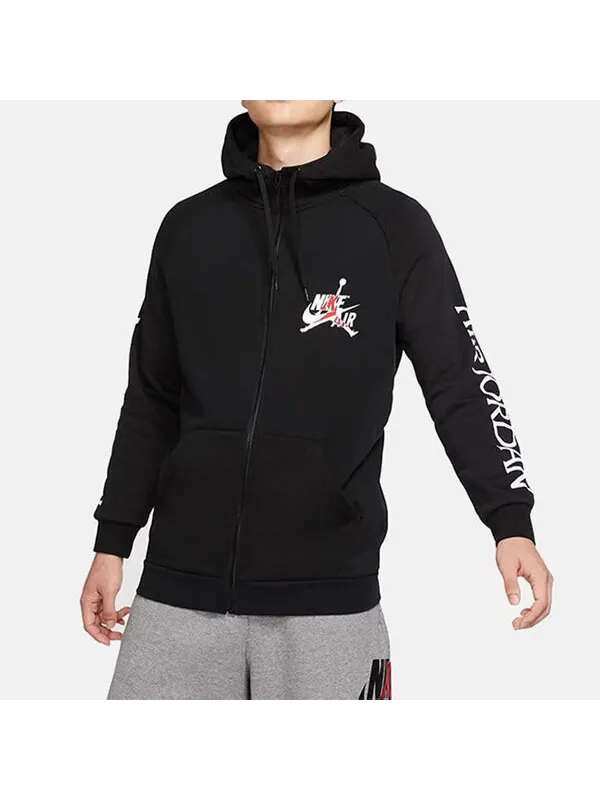 Куртка Air Jordan Jumpman Classics Logo Casual Sports Breathable hoodie Jacket Black — изображение 3 из 4, черный