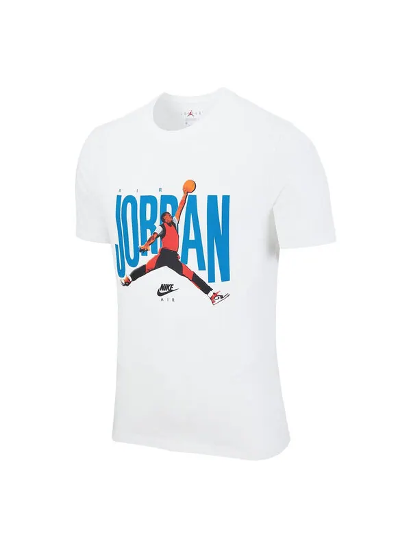 Футболка jumpman с логотипом и принтом трикотажные с круглым воротом мужские Air Jordan — изображение 1 из 4, белый