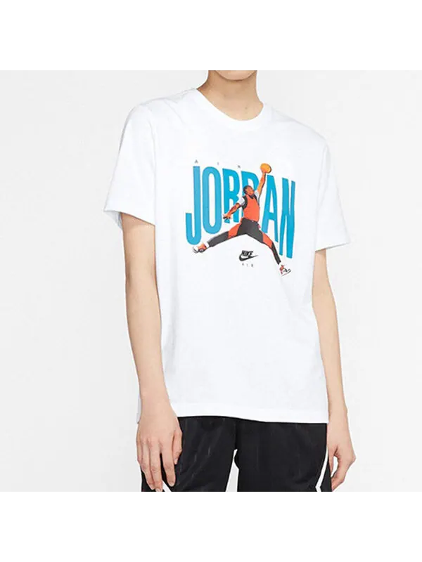 Футболка jumpman с логотипом и принтом трикотажные с круглым воротом мужские Air Jordan — изображение 4 из 4, белый