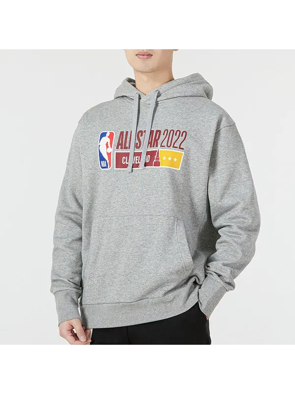 Толстовка Men's Nike NBA All-star Essential Alphabet Printing Fleece Loose Casual Gray — изображение 3 из 4, мульти
