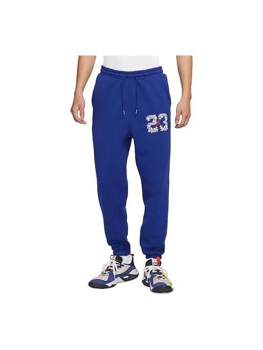 Спортивные штаны Men's Air Jordan Printing High Waist Bundle Feet Loose Sports — изображение 1 из 3, синий