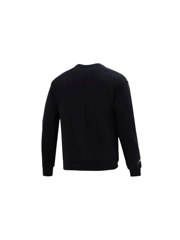Толстовка Men's Air Jordan Logo Printing Fleece Lined Stay Warm Sports Pullover Round Neck Black — изображение 2 из 4, черный