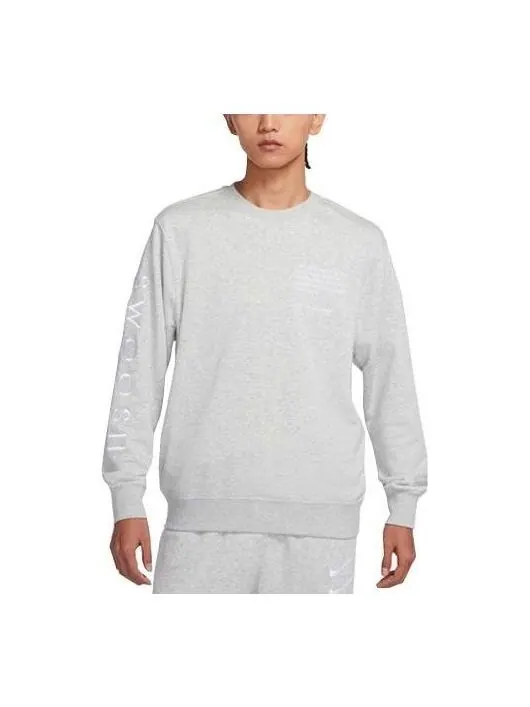Свитер swoosh athleisure casual sports sweatshirt Nike — изображение 1 из 2, серый/белый