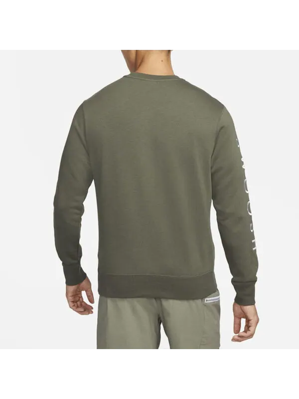 Свитер swoosh athleisure casual sports sweatshirt Nike — изображение 4 из 4, оливковый зеленый/белый