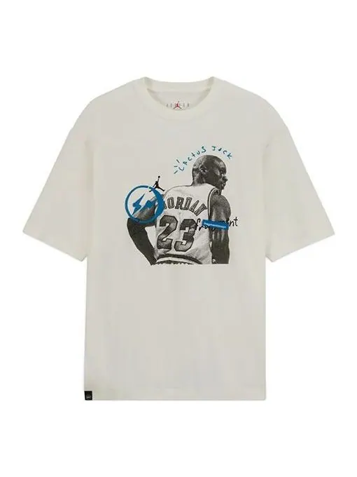 Футболка Air Jordan x Travis Scott x Fragment Design T-Shirt 'White' — изображение 1 из 2, белый