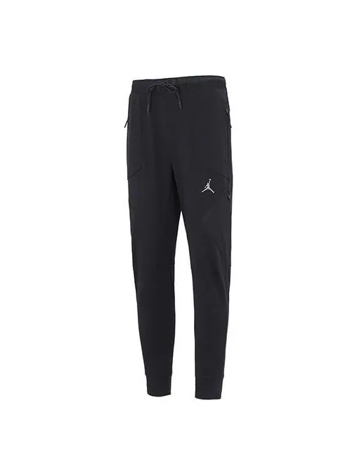 Брюки men's jordan as j df sprt stmt flc pant casual breathable sports knit long pants/trousers black Nike, черный