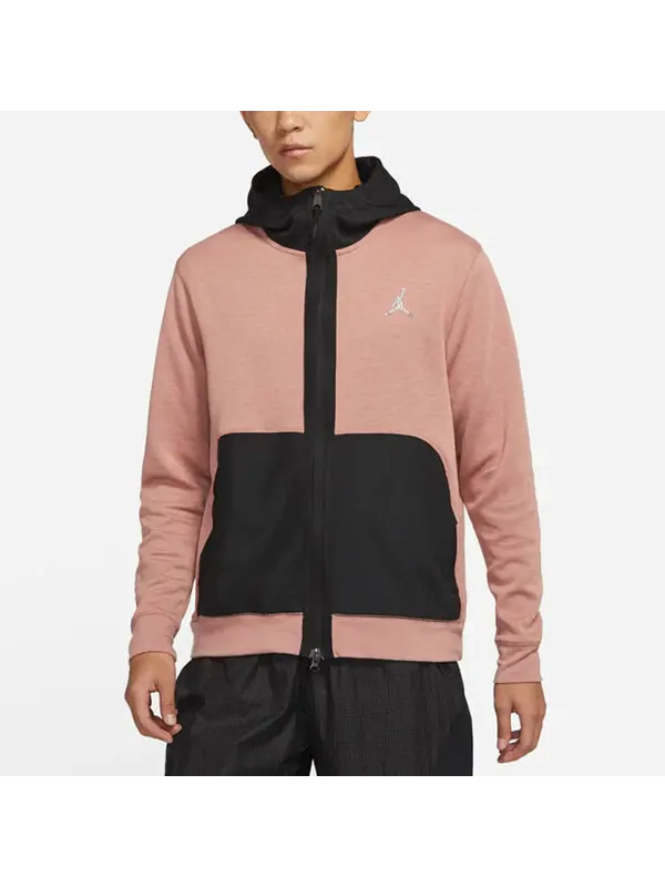 Толстовка Men's Air Jordan Contrasting Colors Pocket Sports Jacket Pink — изображение 4 из 4, розовый