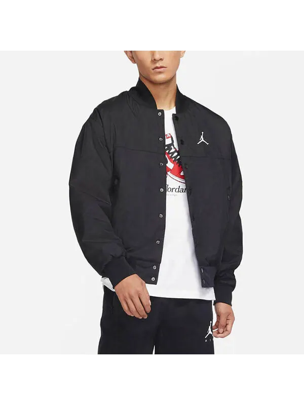 Куртка Men's Air Jordan Logo Baseball Collar Jacket Autumn Black — изображение 4 из 4, черный