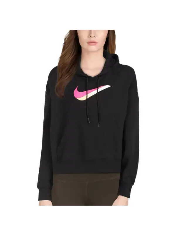 Толстовка спортивная одежда икона clash флисовая толстовка Nike — изображение 3 из 4, черный/розовый