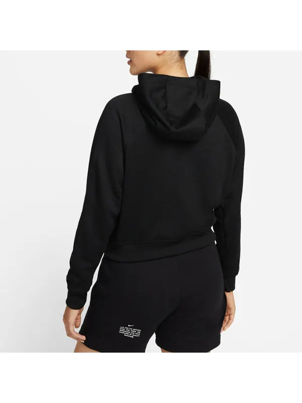 Толстовка (WMNS) Nike Sportswear Full Logo Hoodie 'Black' — изображение 2 из 2, черный/белый