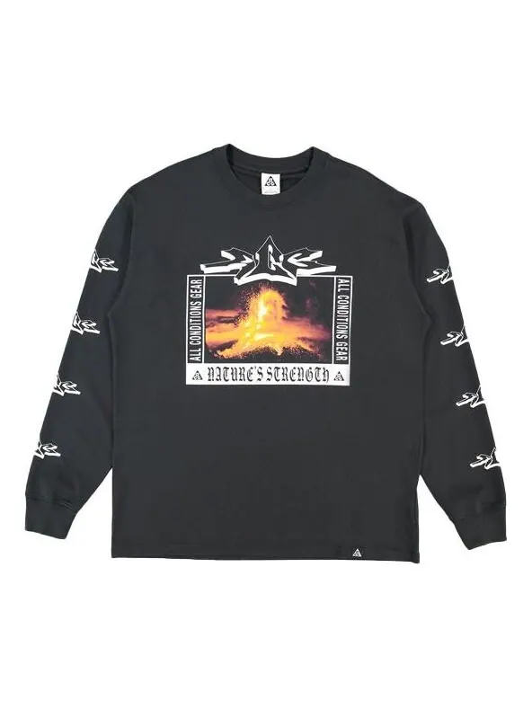 Толстовка Men's Nike Acg Printing Round Neck Pullover Black — изображение 1 из 4, черный