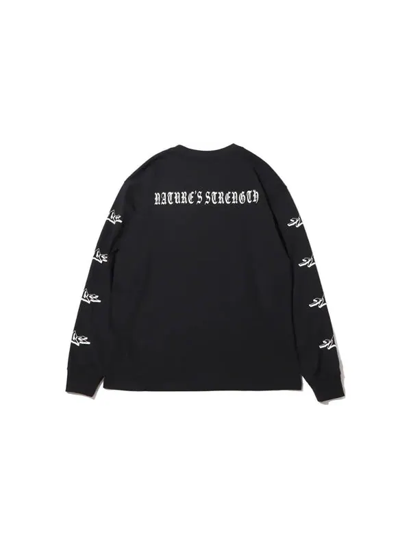 Футболка Nike ACG Long-Sleeve Volcano Tee 'Black Volcano' — изображение 2 из 4, черный/оранжевый