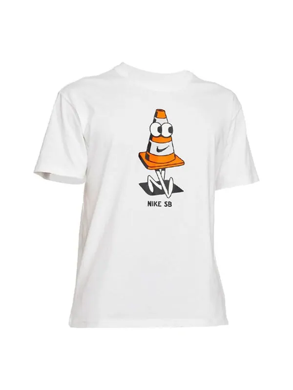 Футболка sb funny cartoon printing sports round neck short sleeve white Nike — изображение 1 из 4, белый