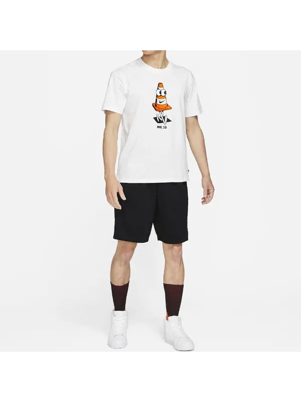 Футболка sb funny cartoon printing sports round neck short sleeve white Nike — изображение 2 из 4, белый