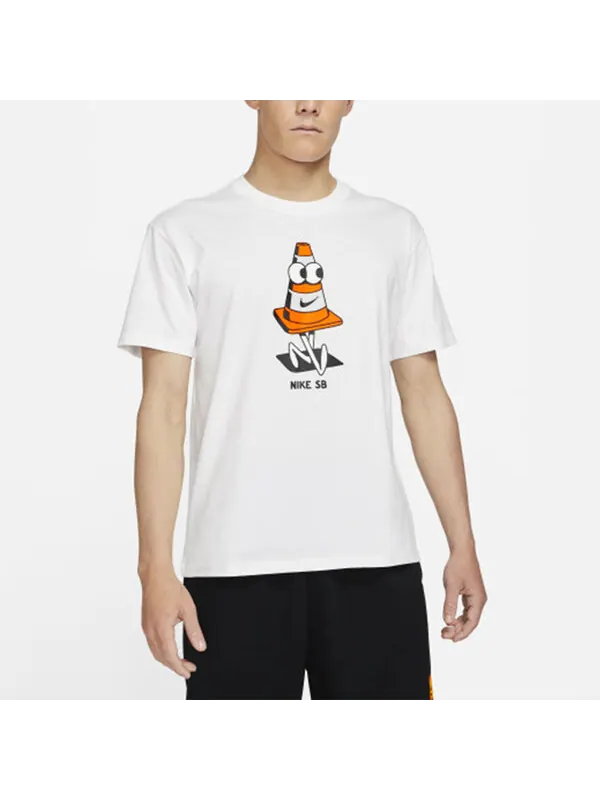 Футболка sb funny cartoon printing sports round neck short sleeve white Nike — изображение 3 из 4, белый